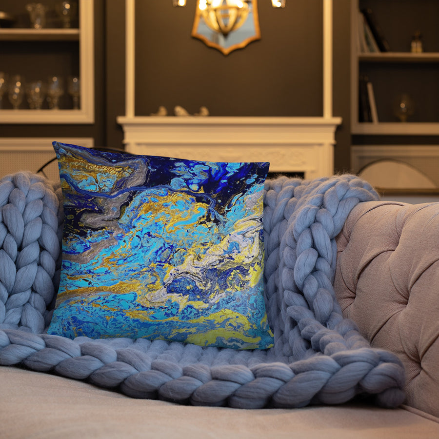 Acrylic Pour Throw Pillow