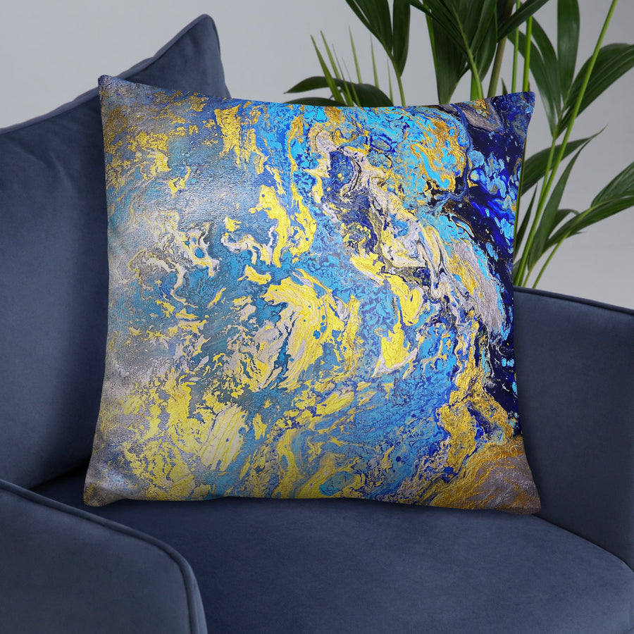 Acrylic Pour Throw Pillow